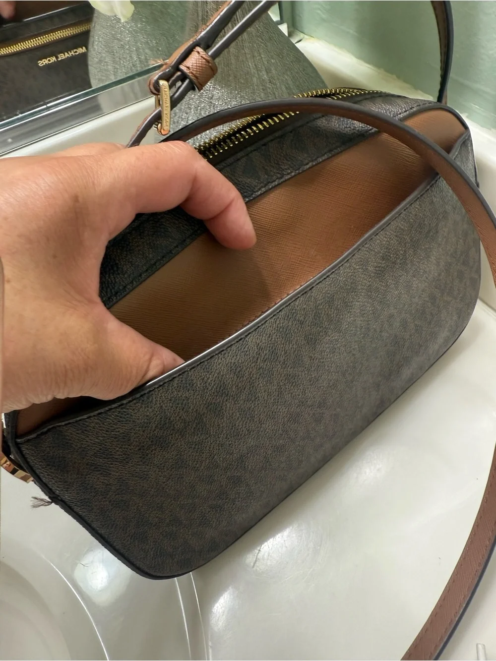 Michael Kors Brown/Cognac Logo Crossbody Bag